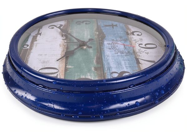 Large Outdoor Clock Yoiolclc 16 Inch Waterproof Vintage Coastal Clock-4