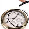16 Inch Outdoor Clock Thermometer Combo, Bronze Metal-Frame Outdoor Clocks Waterproof, Silent Outdoor Wall Clock for Patio Pool-1