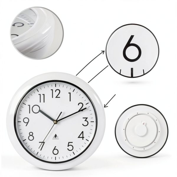 13 Inch Sealed Waterproof Outdoor Clock Non-Ticking Weatherproof Outdoor Wall Clocks Battery Operated Clock for Pool, Patio, Garden, Porch-4