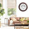 Geevon 18" Waterproof Outdoor Indoor Clock with Thermometer &-6
