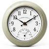 La Crosse Clock 433-3020 8-inch Indoor/Outdoor Sage Green Quartz Wall Clock with Temperature-0