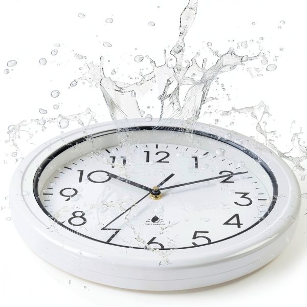 13 Inch Sealed Waterproof Outdoor Clock Non-Ticking Weatherproof Outdoor Wall Clocks Battery Operated Clock for Pool, Patio, Garden, Porch-3