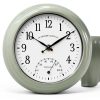 La Crosse Clock 433-3020 8-inch Indoor/Outdoor Sage Green Quartz Wall Clock with Temperature-2