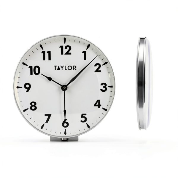 Taylor Indoor Outdoor Metal Wall Clock 18 Inch Patio Thermometer-1