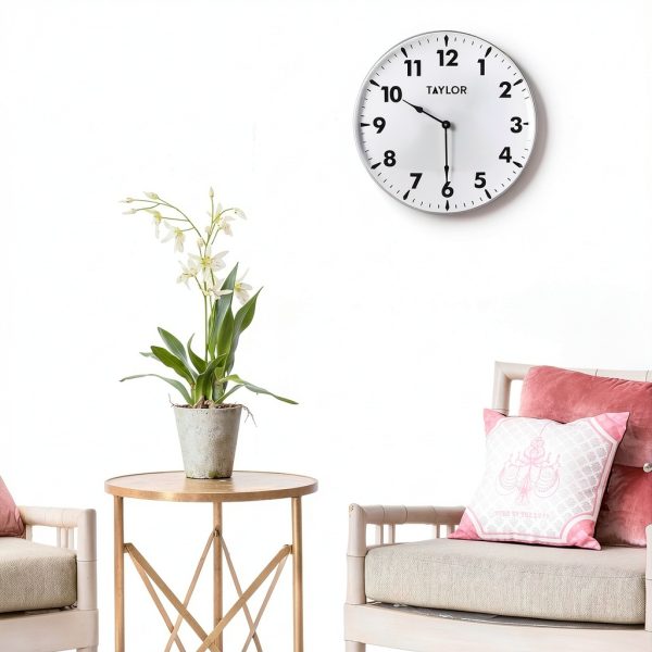 Taylor Indoor Outdoor Metal Wall Clock 18 Inch Patio Thermometer-5