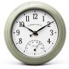 La Crosse Clock 433-3020 8-inch Indoor/Outdoor Sage Green Quartz Wall Clock with Temperature-7