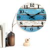 CHYLIN 16 Inch Wall Clock, Large Outdoor Clocks for Patio, Pool Beach House Decor Tropical Clocks for Walls, Nautical Coastal Themed Blue Clock for Lake House, Bathroom, Living Room, Kitchen (16")-8