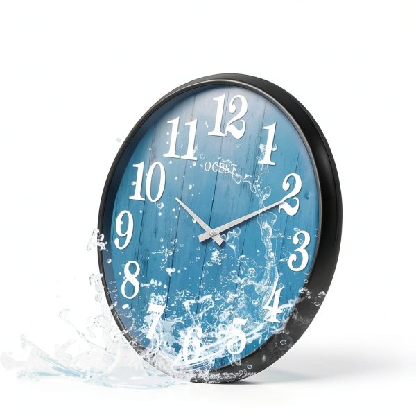 OCEST Large Indoor Outdoor Clock, 18 Inch Waterproof Oversized Wall Clock, Silent Battery Operated for Garden Pool Patio Living Room Office Decorative-1