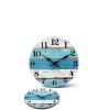 CHYLIN 16 Inch Wall Clock, Large Outdoor Clocks for Patio, Pool Beach House Decor Tropical Clocks for Walls, Nautical Coastal Themed Blue Clock for Lake House, Bathroom, Living Room, Kitchen (16")-4
