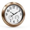 16 Inch Outdoor Clock Thermometer Combo, Bronze Metal-Frame Outdoor Clocks Waterproof, Silent Outdoor Wall Clock for Patio Pool-3