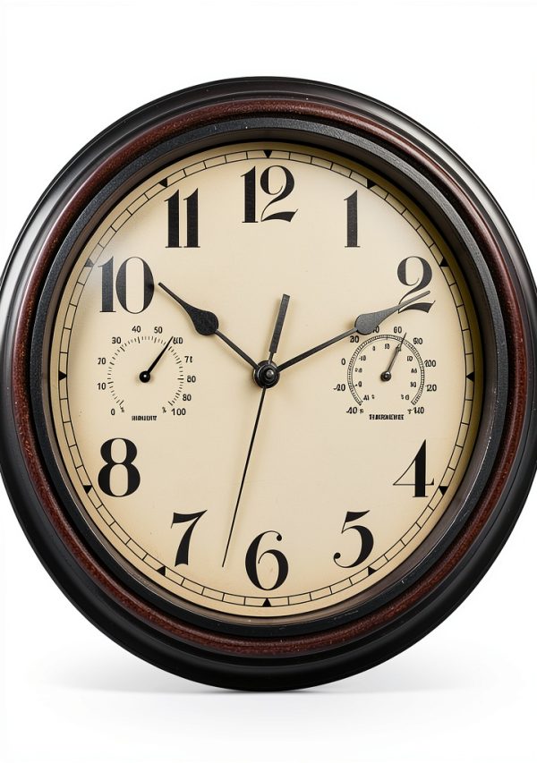 Foxtop Indoor Outdoor Waterproof Wall Clock with Thermometer and Hygrometer Combo, 12 inch Retro Silent Non-Ticking Battery Operated Quality Quartz Round Clock for Patio Home Decor (Bronze)-0