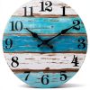 CHYLIN 16 Inch Wall Clock, Large Outdoor Clocks for Patio, Pool Beach House Decor Tropical Clocks for Walls, Nautical Coastal Themed Blue Clock for Lake House, Bathroom, Living Room, Kitchen (16")-1