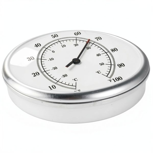 JoFomp Large Waterproof Outdoor Clock with Thermometer Combo - 18 inch Silent Non Ticking Quartz Battery Operated Wall Clock for Patio, Home, Pool, Garden, Porch, Deck (Silver, 18 Inch)-2