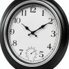 JoFomp Large Waterproof Outdoor Clock with Thermometer Combo - 18 inch Silent Non Ticking Quartz Battery Operated Wall Clock for Patio, Home, Pool, Garden, Porch, Deck (Silver, 18 Inch)-4
