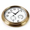 16 Inch Outdoor Clock Thermometer Combo, Bronze Metal-Frame Outdoor Clocks Waterproof, Silent Outdoor Wall Clock for Patio Pool-2