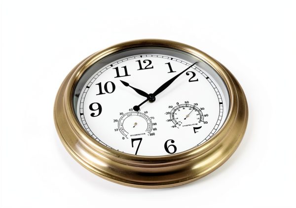 16 Inch Outdoor Clock Thermometer Combo, Bronze Metal-Frame Outdoor Clocks Waterproof, Silent Outdoor Wall Clock for Patio Pool-2