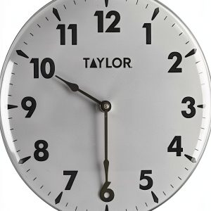 Taylor Indoor Outdoor Metal Wall Clock 18 Inch Patio Thermometer-0