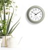 La Crosse Clock 433-3020 8-inch Indoor/Outdoor Sage Green Quartz Wall Clock with Temperature-4