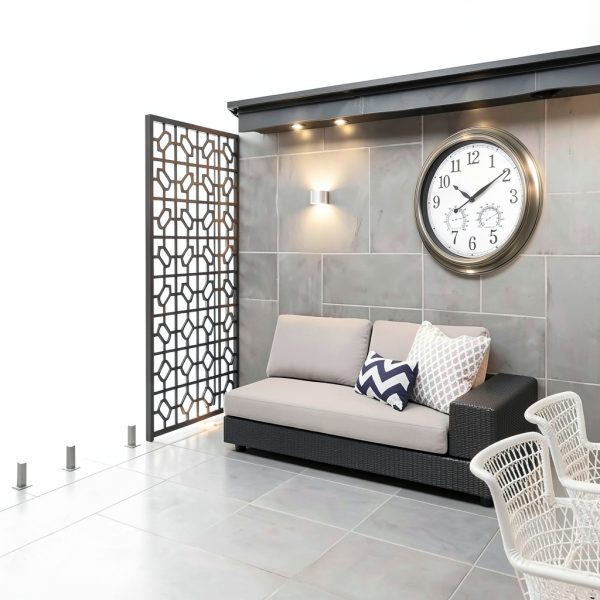 16 Inch Outdoor Clock Thermometer Combo, Bronze Metal-Frame Outdoor Clocks Waterproof, Silent Outdoor Wall Clock for Patio Pool-5