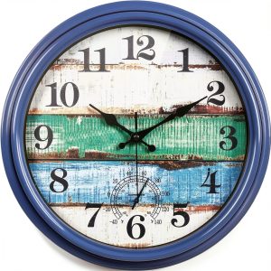 Large Outdoor Clock Yoiolclc 16 Inch Waterproof Vintage Coastal Clock-0