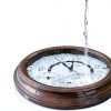 Geevon Illuminated Outdoor Clock 18" Waterproof Bronze Frame with Temp-1