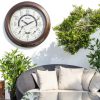 Geevon Illuminated Outdoor Clock 18" Waterproof Bronze Frame with Temp-6