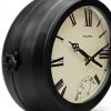 AcuRite 9-Inch Indoor/Outdoor Double-Sided Hanging Clock with 360-Degree Spin Functionality, Iron Metal Frame, Glass Lens, Quartz Crystal Movement, Weatherproof and Premium Thermometer (75140M),Black-6