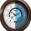 Geevon Illuminated Outdoor Clock 18" Waterproof Bronze Frame with Temp-0