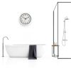 13 Inch Outdoor Full Waterproof Clock Bathroom Wall Clocks Waterproof Clocks for Patio Pool Garden Indoor Outdoor, White-7