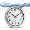 13 Inch Outdoor Full Waterproof Clock Bathroom Wall Clocks Waterproof Clocks for Patio Pool Garden Indoor Outdoor, White-1