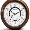 Geevon Illuminated Outdoor Clock 18" Waterproof Bronze Frame with Temp-3