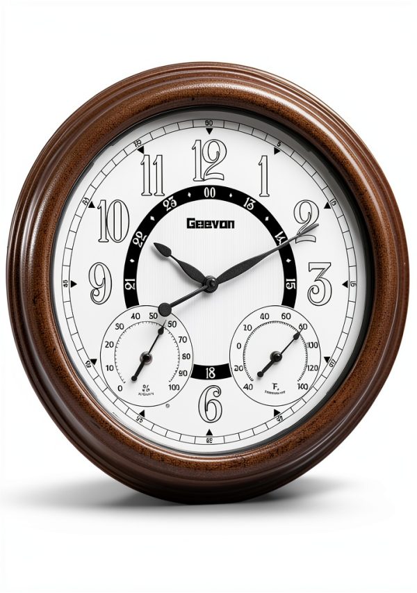Geevon Illuminated Outdoor Clock 18" Waterproof Bronze Frame with Temp-3