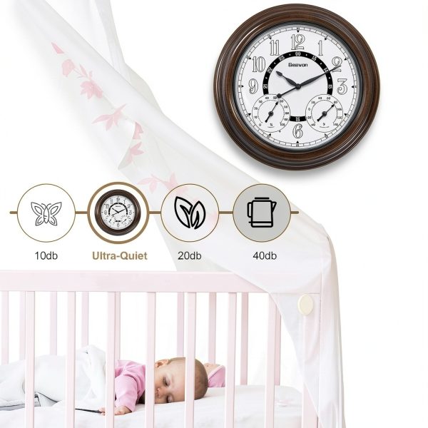 Geevon Illuminated Outdoor Clock 18" Waterproof Bronze Frame with Temp-2