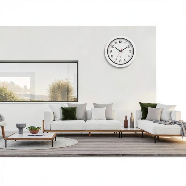 13 Inch Outdoor Full Waterproof Clock Bathroom Wall Clocks Waterproof Clocks for Patio Pool Garden Indoor Outdoor, White-6