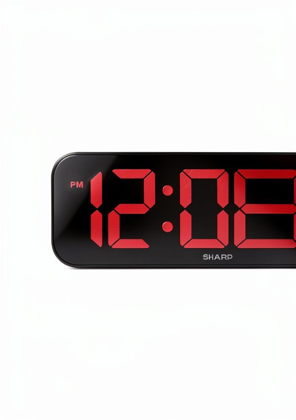 Sharp Large Oversized Screen LED Clock with Outdoor/Indoor Temperature with Outdoor Sensor, with Date and Day of Week – 14 inch Clock with 4 inch Digits-2